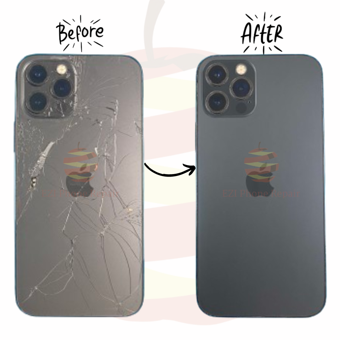 IPhone 12 Pro Max Back Glass Replacement Kit - Includes Tools, Adhesive, Big Camera Hole Design (Pacific Blue)