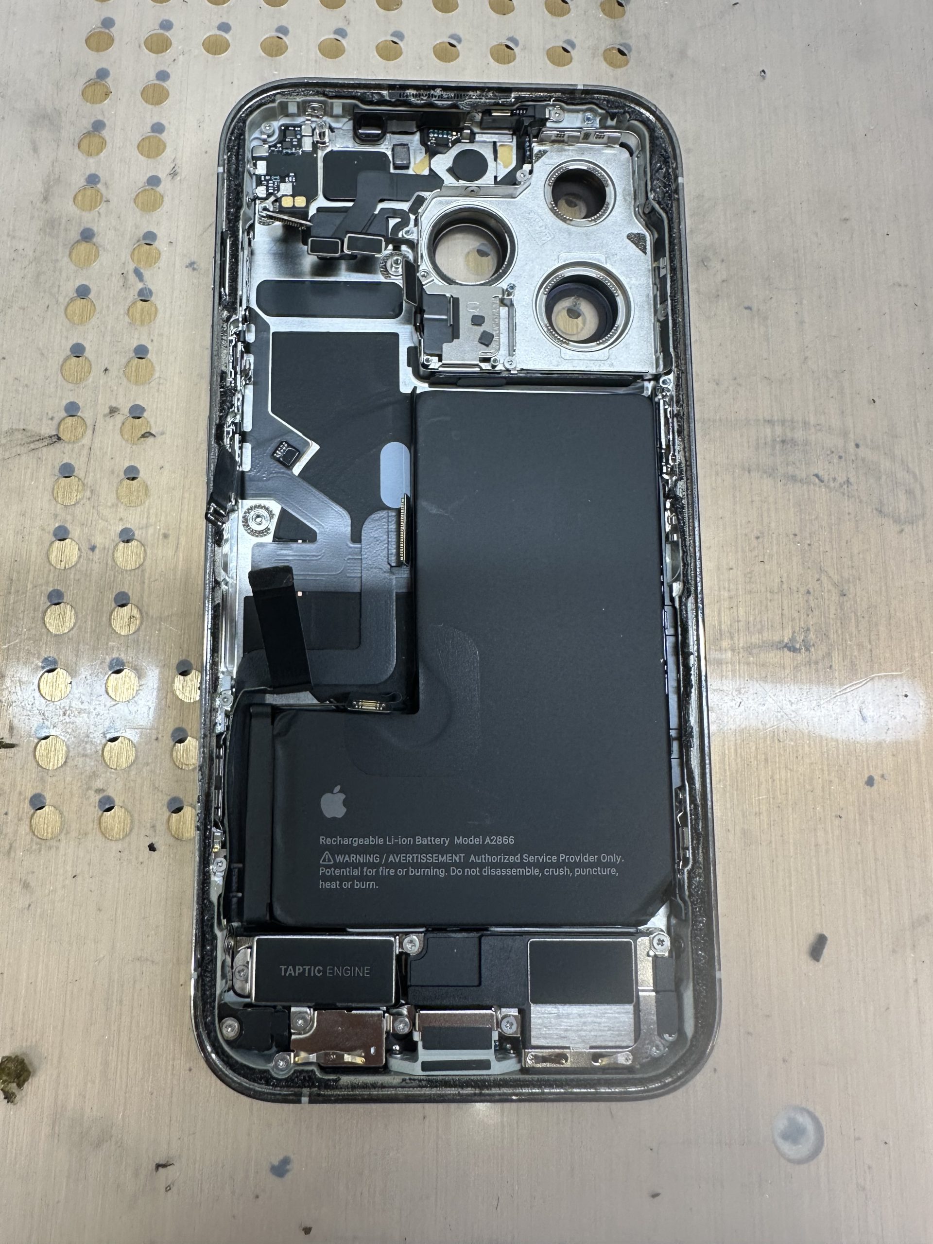 Safety disassembly: camera and sensors removed