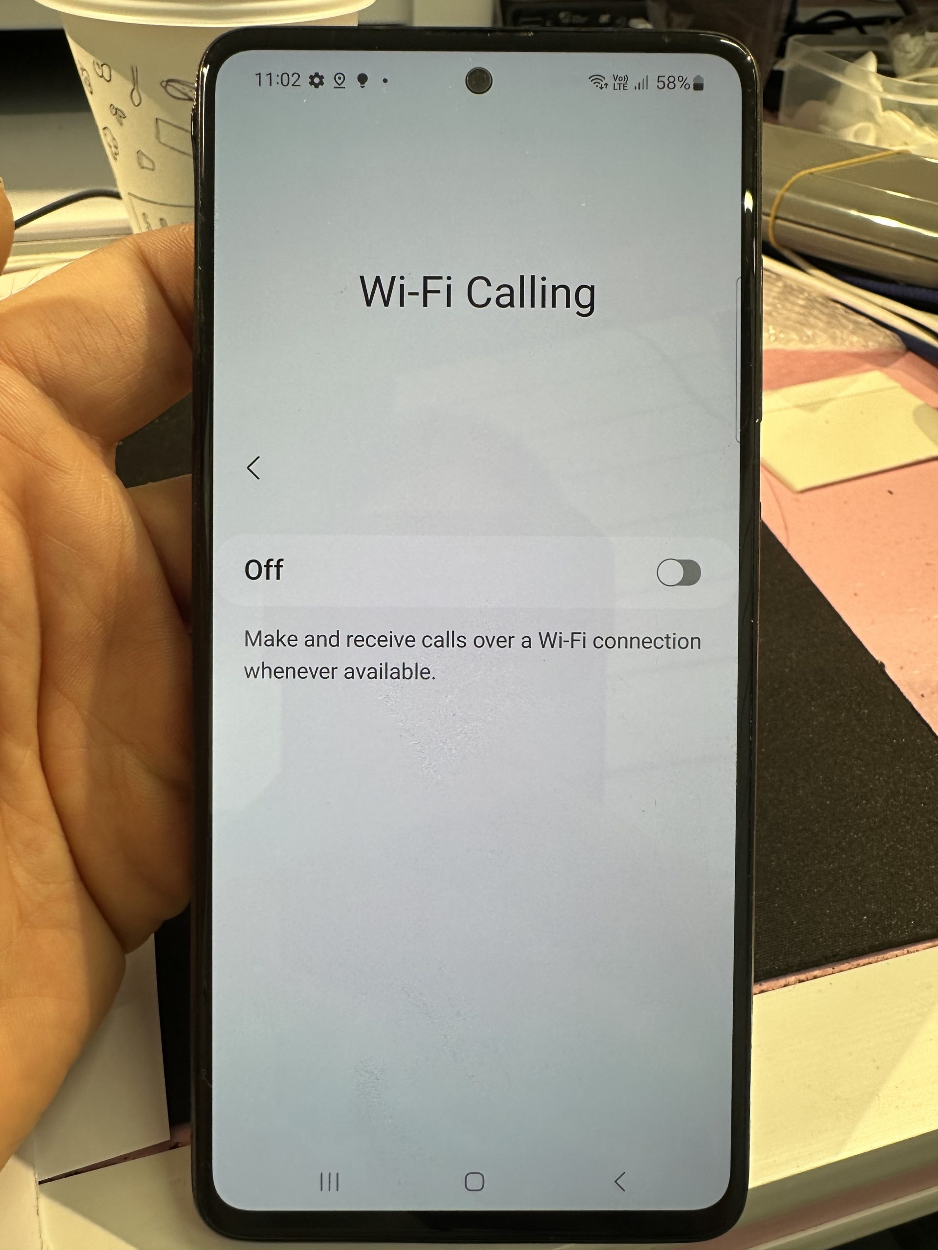 Samsung Wi-Fi Calling Toggle